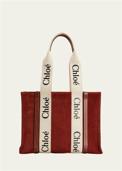 chloe woody logo tote